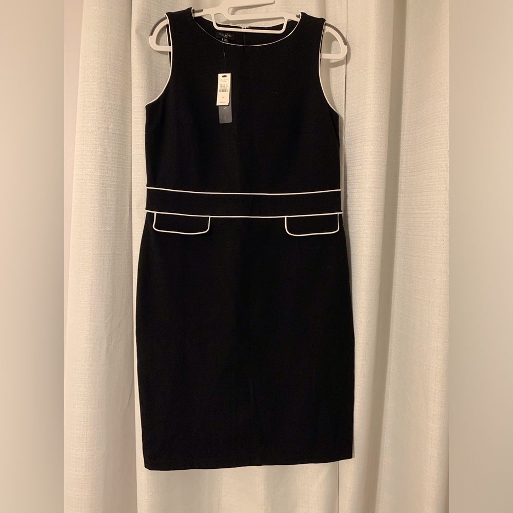 Gorgeous black Talbots dress with white trim NWT